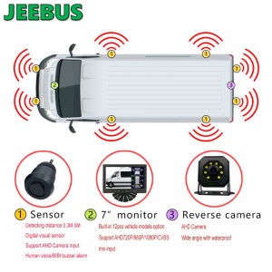 Vente en gros système de moniteur de capteur de stationnement visuel ultrasonique avec caméra de recul Car Van Camper 8 capteurs Radar détecte l\'affichage numérique